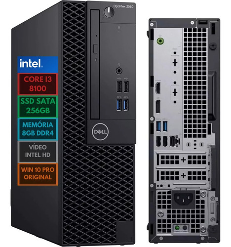 Cpu Dell Optiplex 3060 Core I3 8100 Ram 8gb Ssd 240 Gb