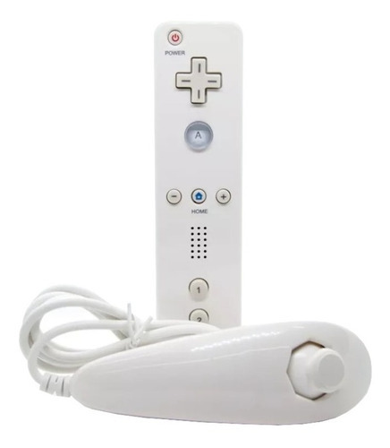 Control + Nunchuk Para Consolas Wii Genérico Color Negro Color Blanco