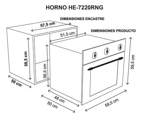 Horno Empotrable Sindelen He-7220rng Retro
