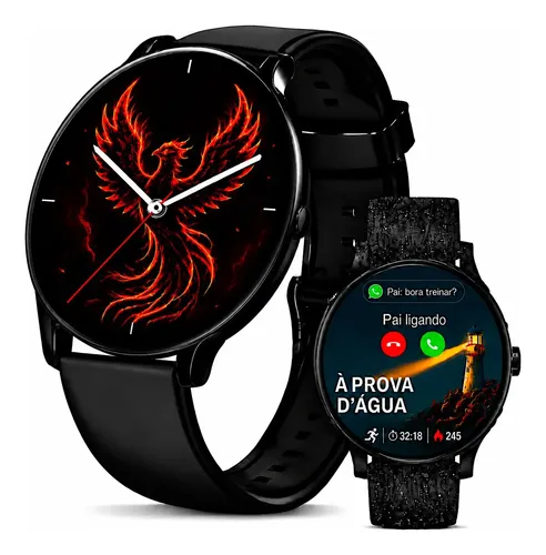 Smartwatch Relógio Inteligente X27 Chamadas Bluetooth Ip68 Preto Liso