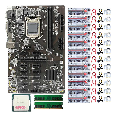 Placa Base Minera B250 Btc Con 12 Unidades De Coche Pcie Ris