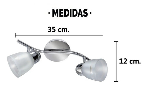 Imagen 2 de 8 de Aplique Plafon Sistema Cromo 2 Luces Movil Apto Led 35cm