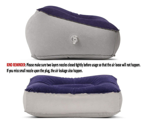 2 Piezas Almohada De Reposapies De Viaje Cojín Inflable