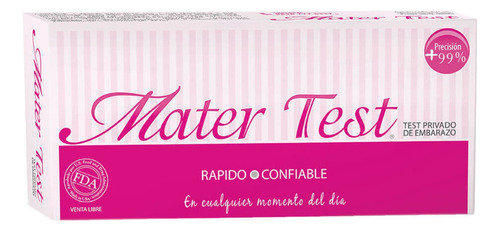 Mater Test De Embarazo Rápido Y Confiable 1 Unidad
