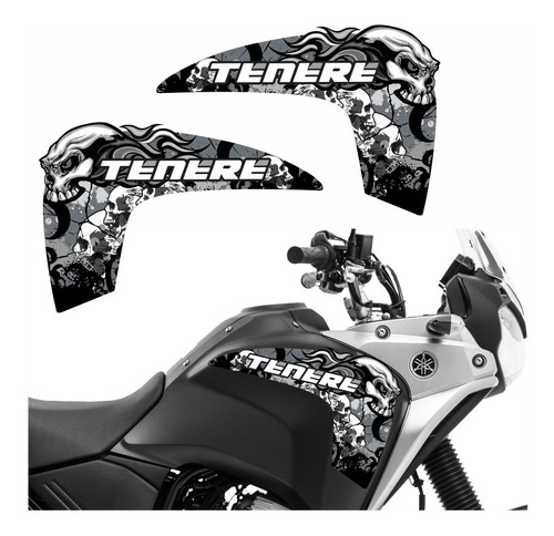 Adesivo Tanque Moto Yamaha Tenere 250 Caveira Skull Tnr054