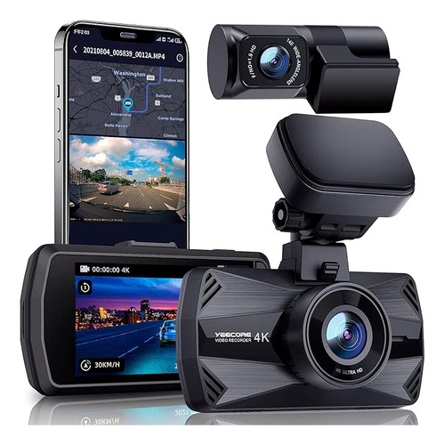 Yeecore Dual Dash Cam 5g Wifi Gps, Real 4k+hdr 1080p Frontal