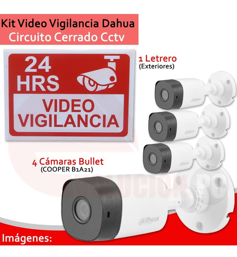 Imagen 7 de 7 de Kit Circuito Cerrado Cctv 4cam 2mp + 500gb Dahua Xvr1b04kit