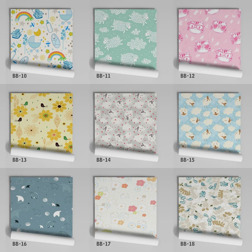 Imagem 6 de 10 de Adesivo Papel Parede Quarto Bebê Girassol Bb-13 - 64 Unids.