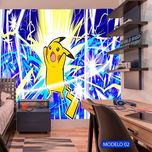 Super Papel De Parede Adesivo Pokémon 220x160cm 5 Modelos - Escorrega o  Preço