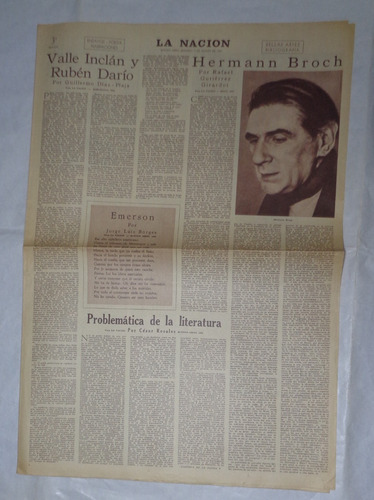 Jorge Luis Borges Emerson La Nacion 1965 Primera Edicion