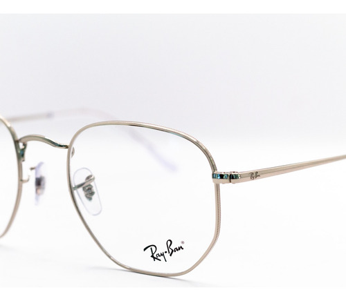 Lentes Ópticos Ray-ban Hexagonal Plateado Sin Graduar