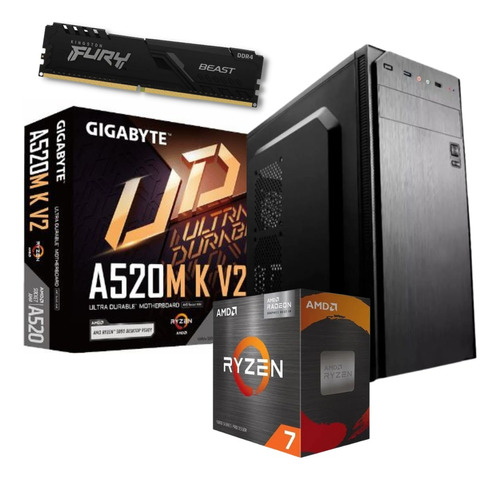 Pc Completa Armada Gamer Amd Ryzen 7 5700g 8gb Ssd 240