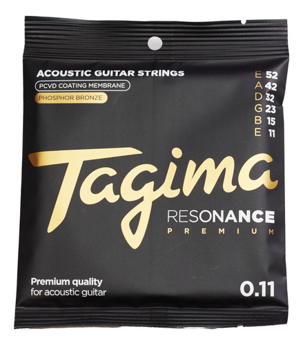 Encordoamento Tagima 011 Premium Pcvd Coated Para Violão