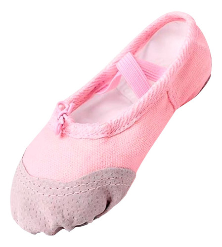 Zapatillas Media Punta Lona Y Gamuza Ballet Niña Rosa 7703