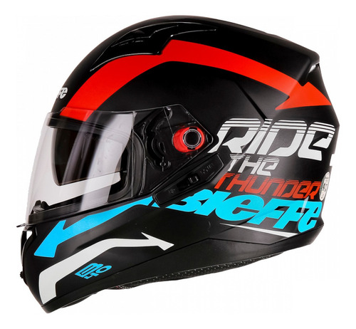 Capacete Bieffe B40 Speed Preto Vermelho Com Óculo Interno