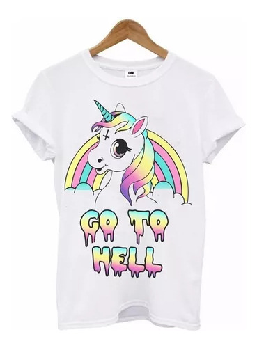 Remera Fantasia De Unicornios En Arcoiris Go To He Unisex