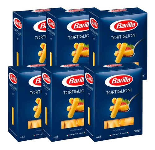 Fideos Barilla Tortiglioni Pack X 6 X 500g. - Italianos