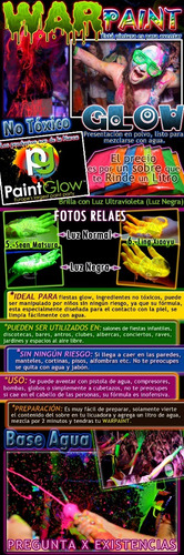 2 Litros War Paint Glow Articulos Luminosos