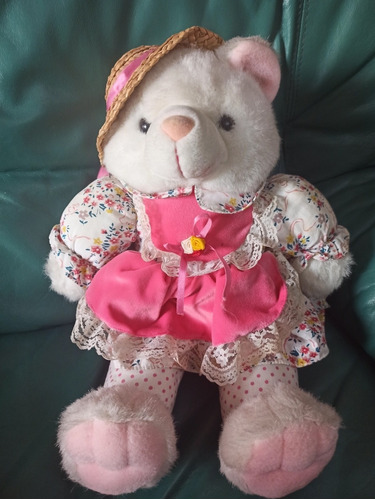 Osita De Peluche Hermosa Con Sombrero Y Vestido