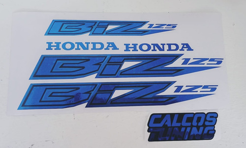 Calco Honda Biz 125 Azul Cromado