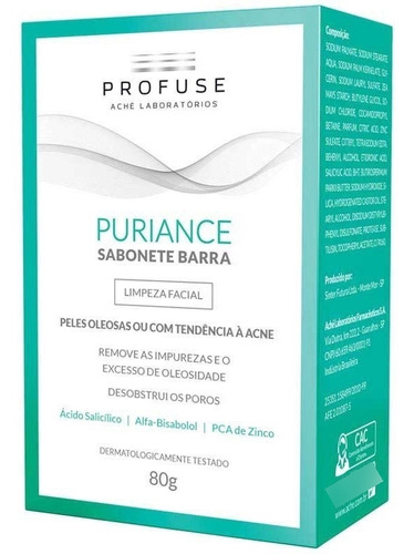 Sabonete Barra Profuse Puriance Caixa 80g