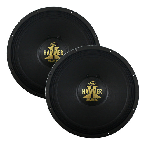 2 Woofer E-15 Hammer 5.2k Eros 2600w Rms Som Automotivo