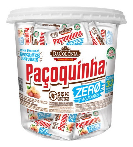 Pote 576g Paçoquinha Paçoca Zero Adição De Açúcar Dacolônia
