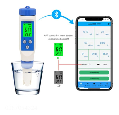 Medidor De Ph Multiparametro 5en1 Con Bluetooth