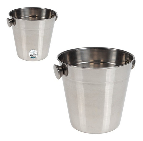 Champanheira -  Balde De Gelo Inox 1l - 12 Cm - Pequeno