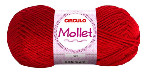 Lã Mollet Circulo 100 Gramas Circulo Crochê Tricô Cor Paixão