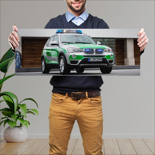 Cuadro 30x80cm Auto 2014 Bmw X3 Polizei 24311 47