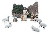 Comprar Nacimiento Navideño Jesús Con Niños 10 Figuras Resina