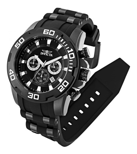 Reloj Invicta 22338 Pro Diver Cuarzo Hombre Correa Negro Bisel Negro Fondo Negro