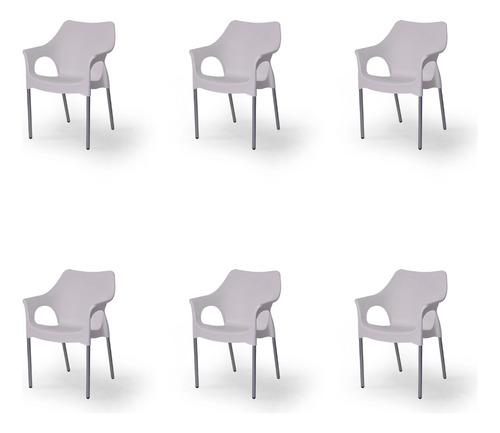 Sillon Silla Rubi Blanco Pack X6 U