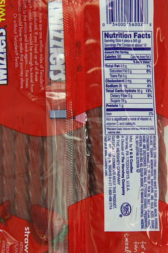 Bala Twizzlers Twists Strawberry - Tiras Morango 453g