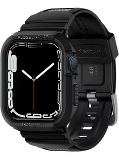 Case Y Correa Spigen Compatible Con Apple Watch 41mm Negro