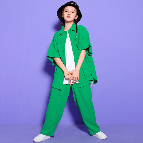 Nuevo Ropa De Hip Hop Para Niñas Adolescentes, Camisa Verde