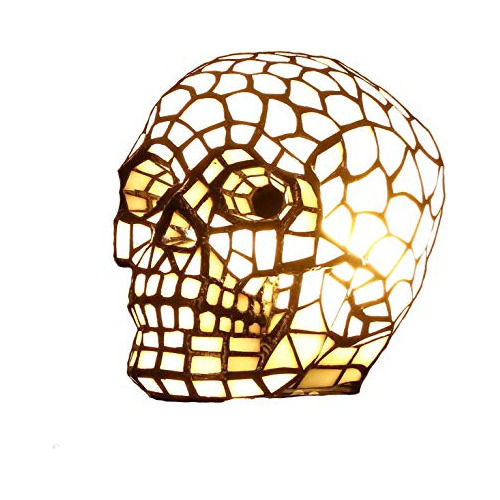 Lámpara De Mesa Tiffany Forma De Cráneo L10649, Lámp...