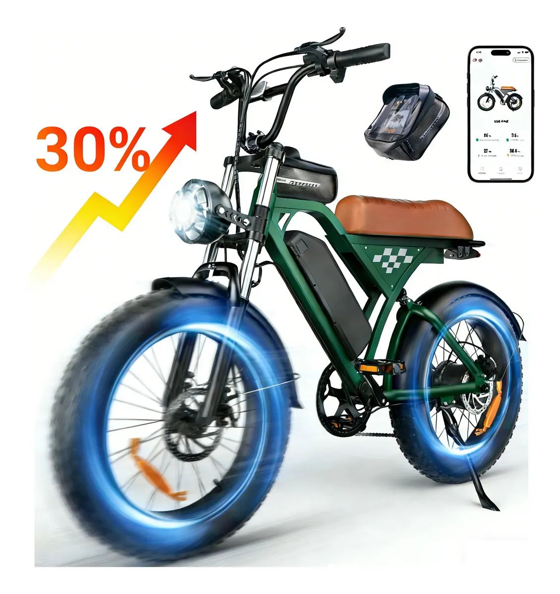 Bicicleta Elétrica Xroymexroy EB5 MAX para Adultos, com Motor de 1000W e Rodas de 20"