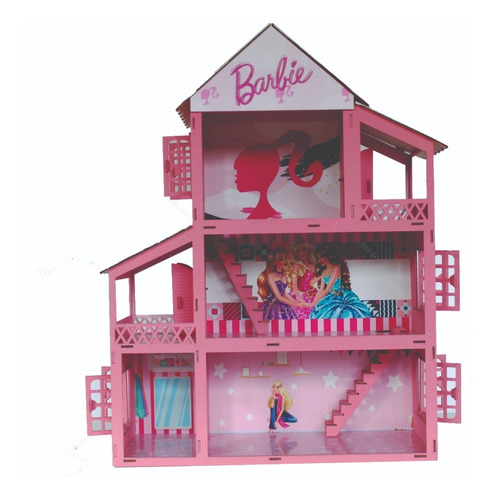 Imagem 1 de 8 de Casinha De 80cm P/ Boneca Similar A Barbie +móveis