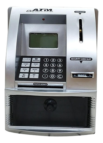 Mini Alcancía Para Cajero Automático, Tarro De Plata