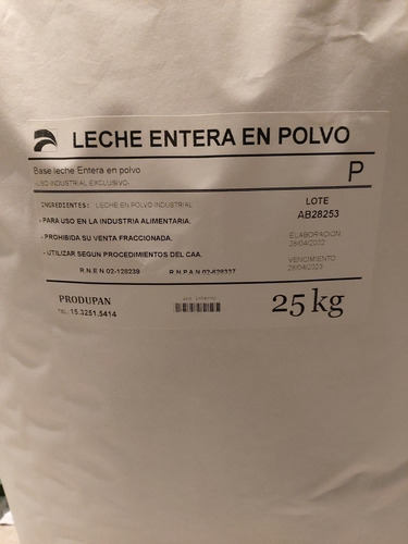 Leche En Polvo Entera X 25 Kg