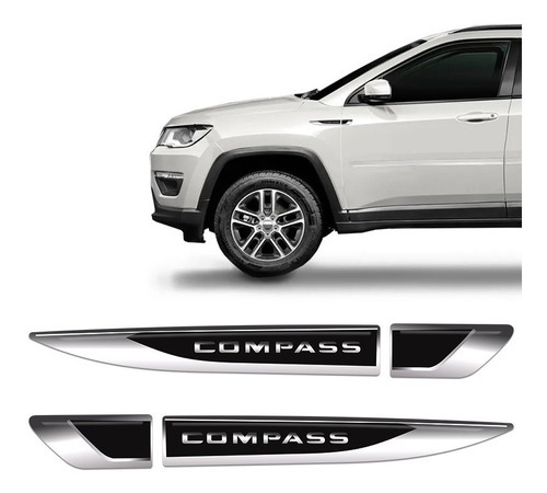 Aplique Lateral Jeep Compass Emblema Resinado Do Para-lama