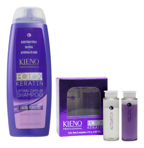 Kleno Bottox Keratin Shampoo 350ml + Ampollas Post Alisado