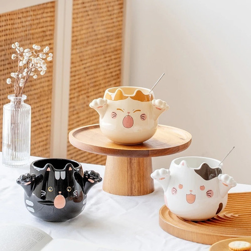 Imagen 4 de 5 de Taza Gatito Con Orejitas Y Garritas