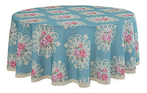 Yeession Mantel Redondo De Poliéster Con Estampado Floral De