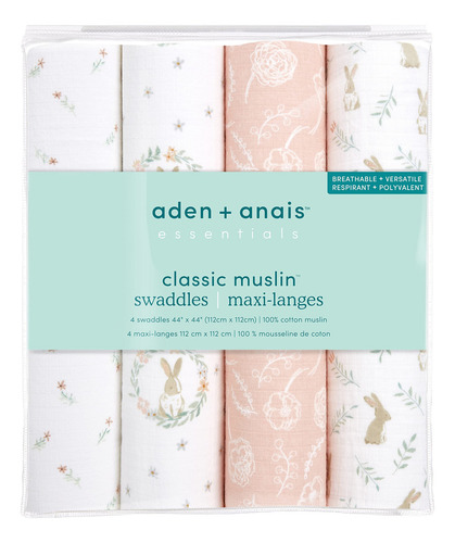 Mantas Swaddle Aden + Anais Essentials, 100% Algodón, Paquet Color Mickey Stargazer