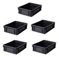 Comprar Kit 5 Contenedores Plásticos Cajón Apilable 4312a 40x30x12cm