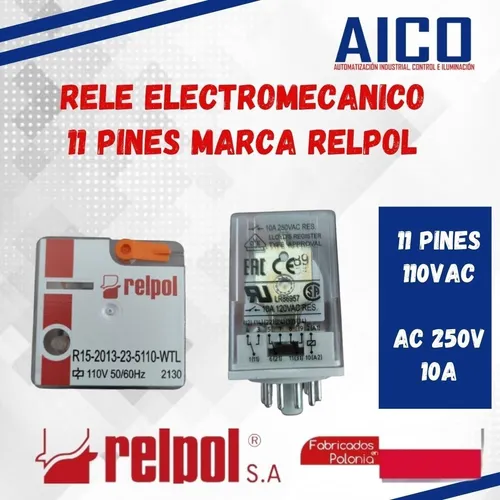 comprar Rele Electromecanico 11 Pines 110vac Marca Relpol