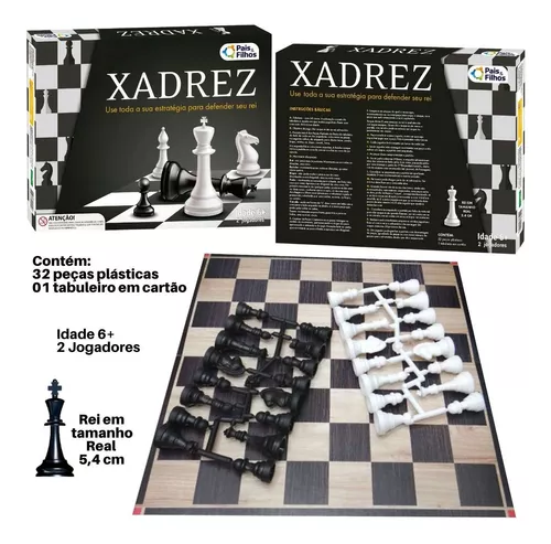 Jogo de Peças para Xadrez Coleção Geométrico Preto e Branco com 32 peças  Preto e Branco